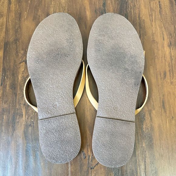 MADEWELL Boardwalk Trio Strap Slide Sandals in Tan Leather BRAZIL MADE - Picture 9 of 9